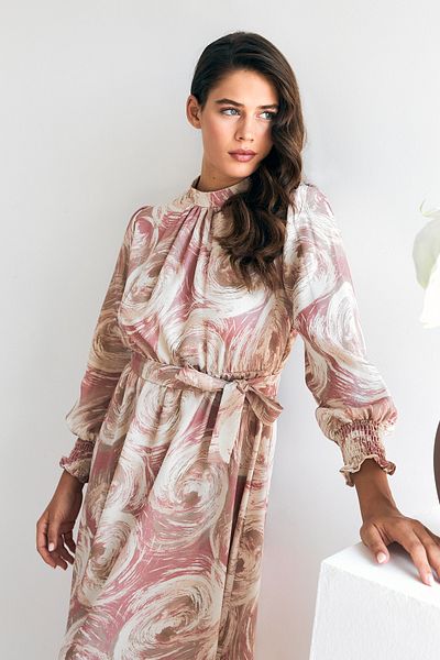 VAVİNOR Dried Rose Patterned Rabella Dress