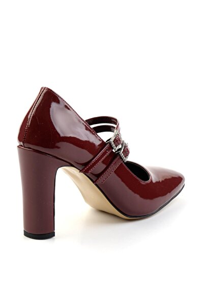 Bambi Bordo Kadın Klasik Topuklu Ayakkabı K01926076008