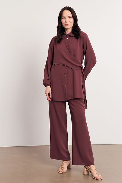 VAVİNOR Dried Rose Perla Tunic and Trousers Set