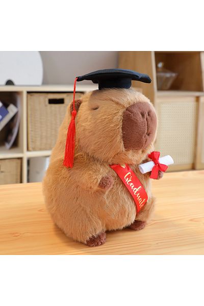 Choice 25cm brown 25CM Cute Cartoon Graduate Capybara Plush Toy Soft Stuffed Graduation Season Gift Lovely