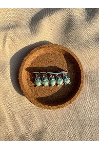 MeSin Store SALLANTILI YEŞİL BAYKUŞ FİGÜRLÜ 1 ADET ÇELİK İTALYAN CHARM