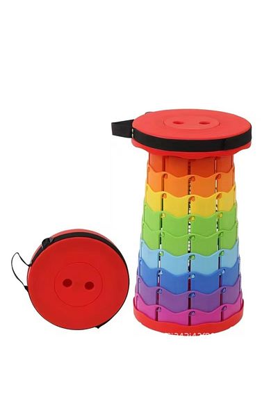 Choice DZ-colourful-red Outdoor Furniture Retractable Stool Chairs Portable Stool Lounge Folding Chair Camp