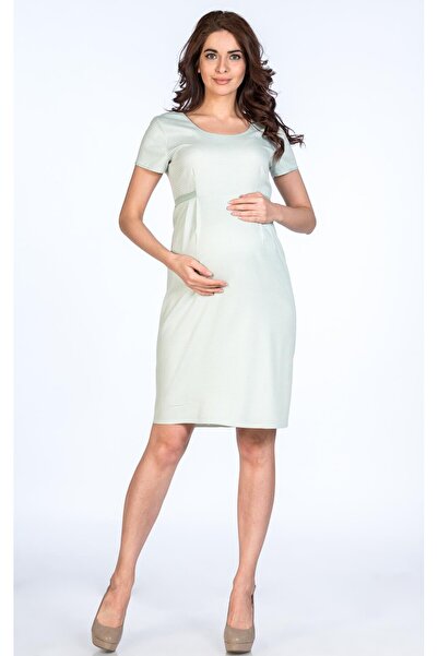BUSA Maternity Mini Casual Dress Pistachio Green