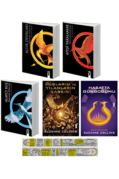 Dex Açlık Oyunları 5 Kitap Set Suzanne Collins Hasatta Gündoğumu + Mat. Öğret...