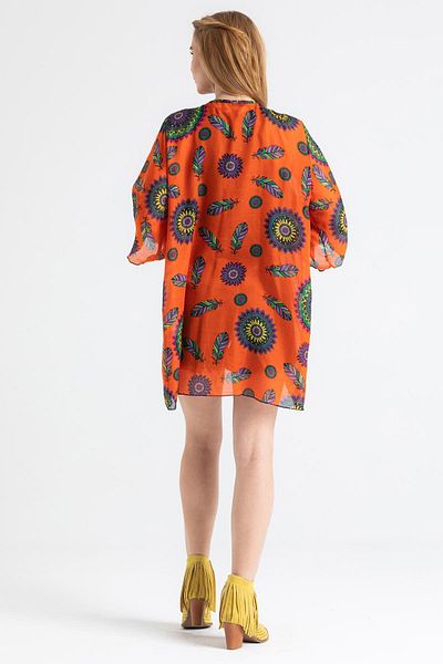 Eliş Şile Bezi Orange Side Voile Summer Pareo 6195