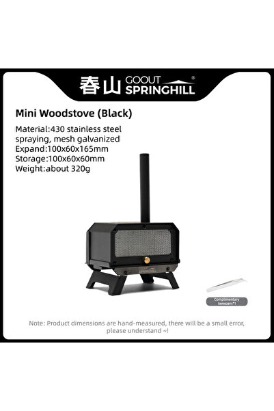 Choice black Goout Springhill Mini Woodstove Outdoor Camping Tour Incense Bur...