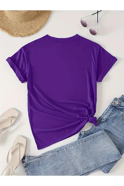 Korefanzin Tricou cu tricou cu imprimeu cu design gotic violet Kod Trend