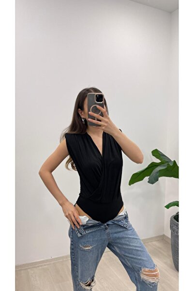 Nazline Women's Padded Bottom Snap Fastener Double Breasted Collar Sendy Blouse