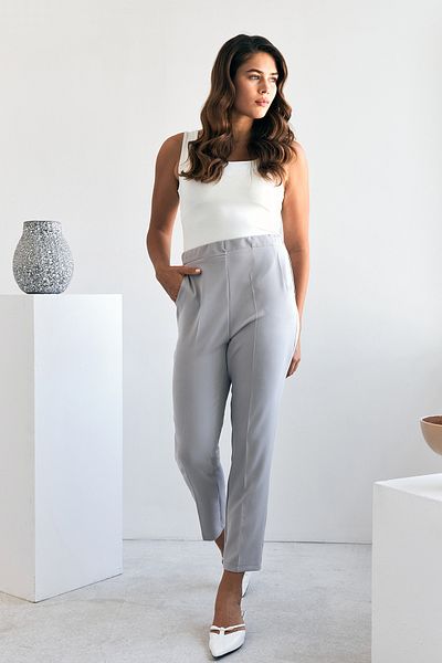 VAVİNOR Gray Elastic Waist Trousers