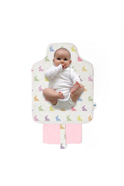 DEUX LAPINS Rainbow Lapin Pink Polyester Practical Changing Mat
