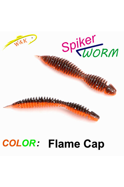 Choice طُعم دودة سبايكر بغطاء لهب 70 مم بطول 5 سم، طُعم ناعم لصيد سمك الفرخ والباس، مصنوع من مادة TPE TPR عائمة D