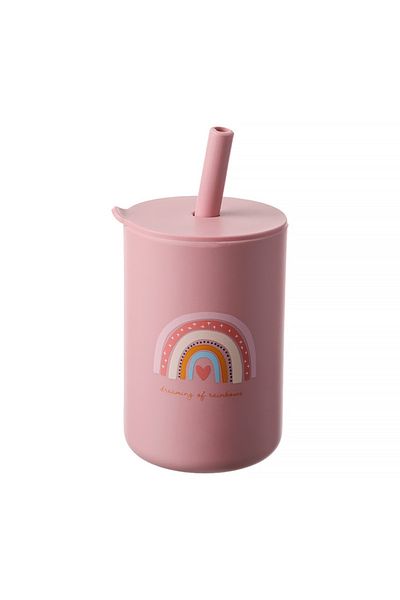 Choice Aeb0001-04 Baby Feeding Drinkware Straw Cup Baby Cartoon Learning Feeding Cup Food Grade Silicone To