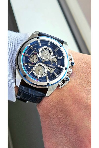 Raymond Rym-4469 Stainless Steel Case - Leather Cord - 2 Year Warranty - Men's Wristwatch