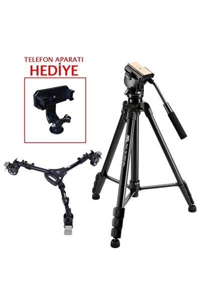 PDX 901 Dolly Tekerlek + PDX 701 Profesyonel Tripod (Telefon Aparatı Hediye)