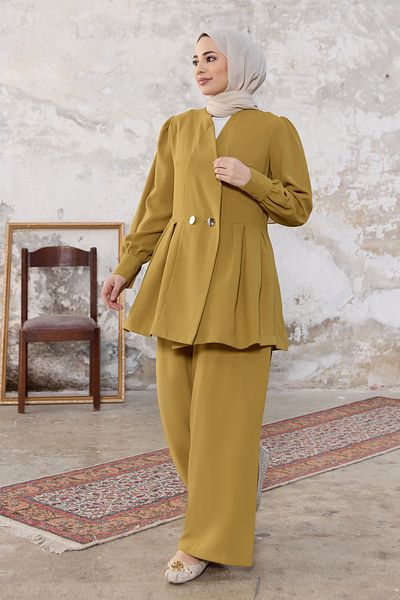 VAVİNOR Linda Jacket Trousers Set - Oil Green