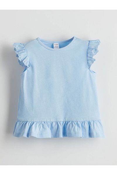 LC Waikiki Crew Neck Basic Girls' Blouse and Leggings 2-Piece