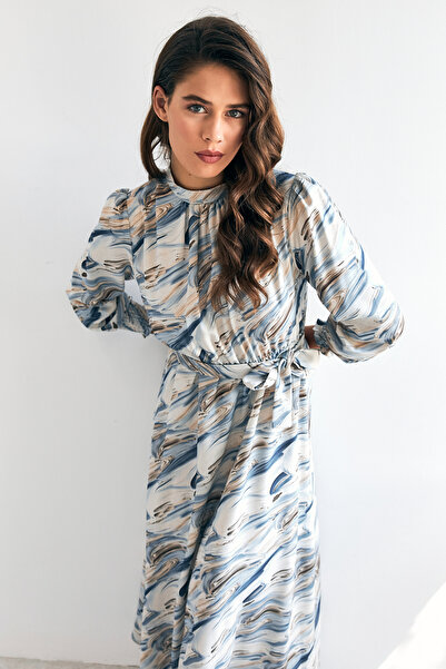 VAVİNOR Сукня з візерунком індиго