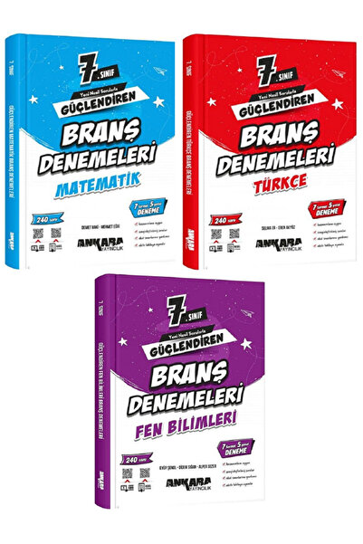 Açı Yayınları 7.Sınıf Ankara Güçlendiren Branş Denemeleri Matematik + Fen + T...