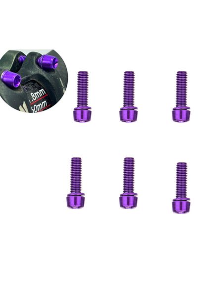 Choice Purple 6PCS  Bike Stem M5 Stainless Steel Bolts, Bicycle Stem Bolts Screws, M5*18mm Stainless Steel