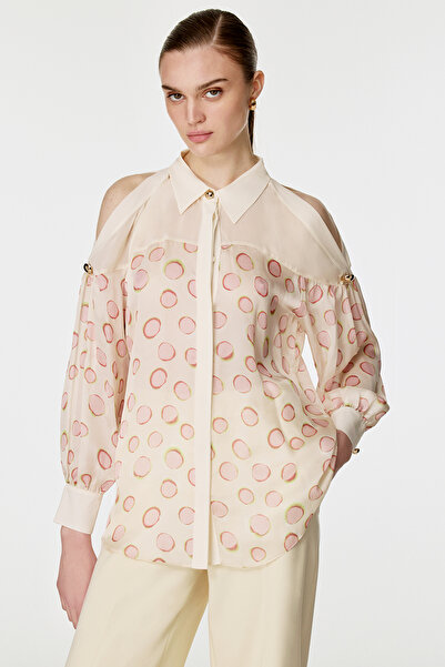 NAGRADA Omuzu Açık Desenli Gömlek PEMBE