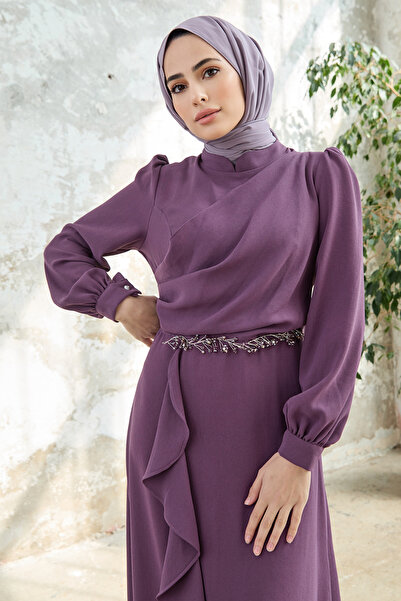 VAVİNOR Βραδινό Φόρεμα με Φούστα Flounce - Λιλά