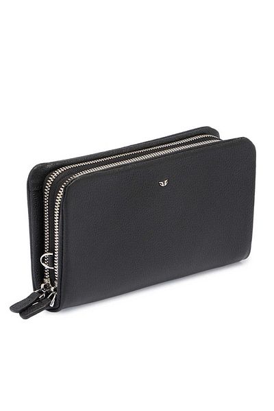 Tergan Geantă portofoliu unisex din piele naturală neagră - S1buc 00002197 -u9g