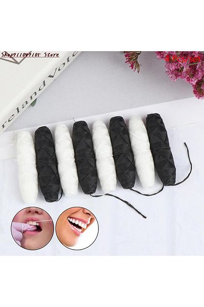 Choice 4pcs Eco-friendly Dental Flosser Oral Hygiene Teeth Cleaning Wax Mint Flavored Bamboo Floss Spool...