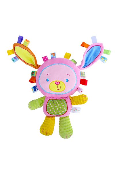 Choice A-1 Baby Tags Stuffed Animal Soft Toy Built-in Rattles Sensory Elephant Plush Bell Toys for Sleep Pl