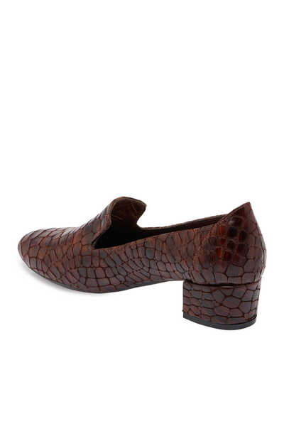 Tergan Kahve Hakiki Deri Kadın Topuklu Ayakkabı - K24S1AY67543-U3Z