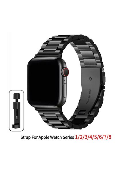 Choice 38mm 40mm 41mm Black Stainless Steel Strap For Apple Watch Band 45mm Ultra 49mm 41mm 40mm 44mm 46mm