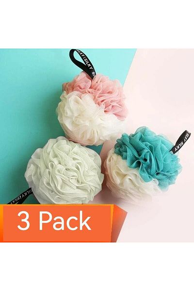 Choice 3pcs 3 Pcs Large Bath Balls Color Blocking Pe Bath Flower Soft Scrubbing Bubble Net Two Color Bath F