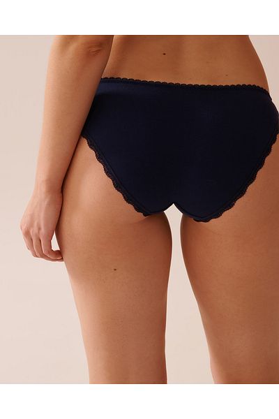 La Vie en Rose Cotton and Lace Detail Bikini Panty