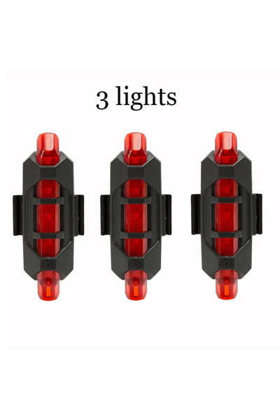 Choice مجموعة مصابيح خلفية ثلاثية لمصابيح الدراجات الهوائية ومصباح LED USB قا...
