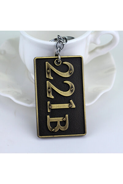 Choice سلسلة مفاتيح معدنية سوداء من فيلم شيرلوك، تحمل لوحة اسم رقم منزل شيرلوك 221B، سلسلة مفاتيح للنساء