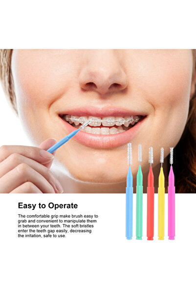 Choice 100 Pieces Interdental Brushes Dental Floss Toothpick Orthodontic Braces Brush Tooth Cleaning Too...