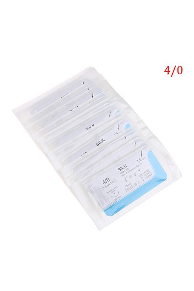 AQTOCNA C 12Pcs 2/0 3/0 4/0 5/0 Medical Needle Suture Nylon Monofilament Thread Suture Practice Kit Teachin.