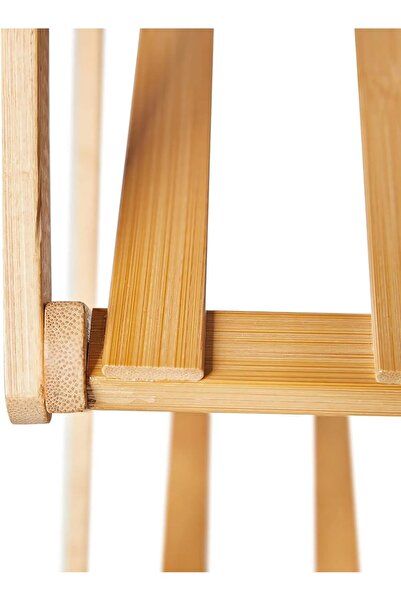 Lizzy Katlanabilir Bambu Ayakkabı Rafı - Giriş için 3 Katlı Ayakkabılık ,  Çok Fonksiyonlu Bağımsız Raf