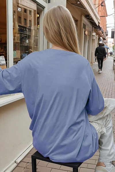Millionaire Women's Blue Survive Oversize Fit Loose Wide Fit Loose Cut T-Shirt