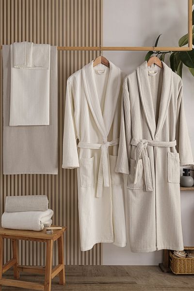 ZEBRA CASA Pia 6-Piece Family Bathrobe Set