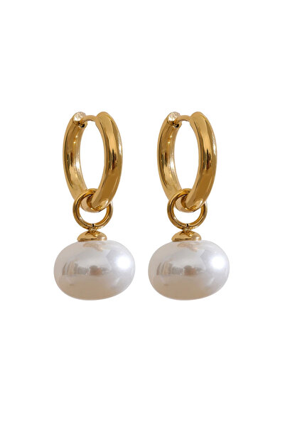 Choice E10387-01 High Quality Imitation Pearl Pendant Alloy Gold Korean Earri...