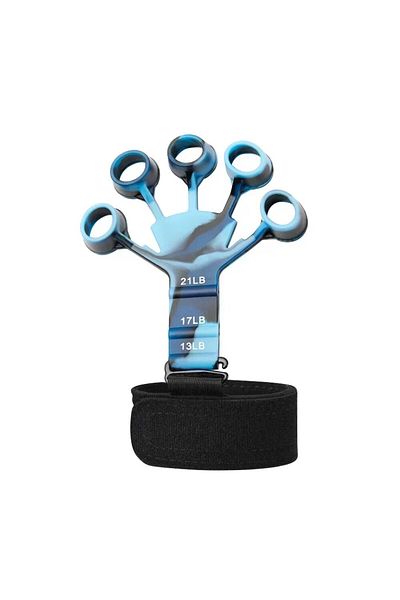 Choice Blue Finger Gripper Finger Exerciser Guitar Finger Exerciser 6 Resistant Levels Recovery Physical To