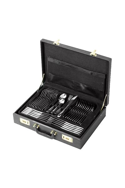 Ambition Stainless steel cutlery set, 72 pieces, 12 people, packed in a suitcase, Napoli