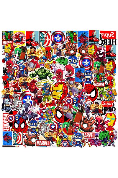 Choice 100PCS 10/30/50/100pcs Disney Marvel The Avengers Stickers Super Hero Decals Skateboard Laptop Motor