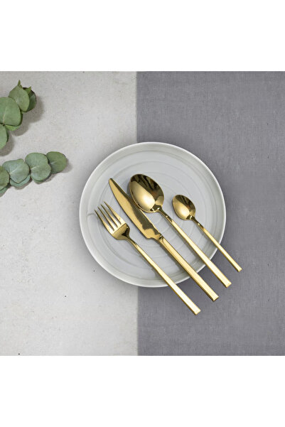 Ambition Set tacamuri inox, 24 piese, 6 persoane, auriu, Como Gold