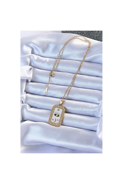 Skygo 316L Steel Chain - Gold Colored Zircon Stone Tarot Necklace - Tj-Bko9215
