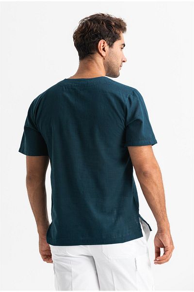 Eliş Şile Bezi Κοντό μανίκι Şile Cloth Crew Neck Ανδρικό καλοκαιρινό μπλουζάκι Dark Petrol 3069