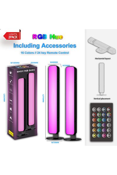 Choice 2PCS LED RGB Voice Controlled Pickup Atmosphere Light Intelligent Remote Control Color Changing Mult