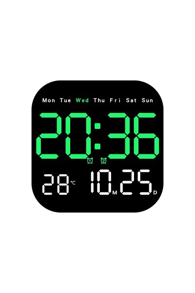 Choice green Digital Wall Clocks Temperature Date Week Dispaly Electronic Table Clock 12/24H Wall-mounted L