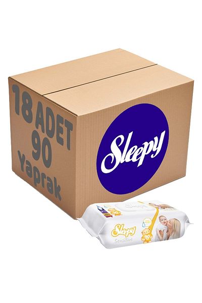 Sleepy Wet Towel Wipes 90 Sheets Sensitive Set of 18 with Plastic Cover