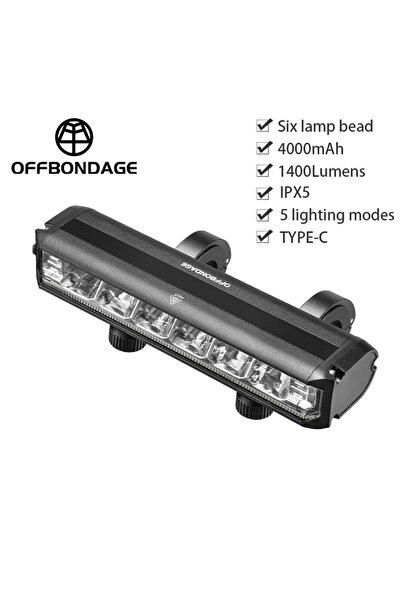 Choice HYY1400 OFFBONDAGE مصباح أمامي للدراجة، مصباح يدوي مقاوم للماء بقوة 80...